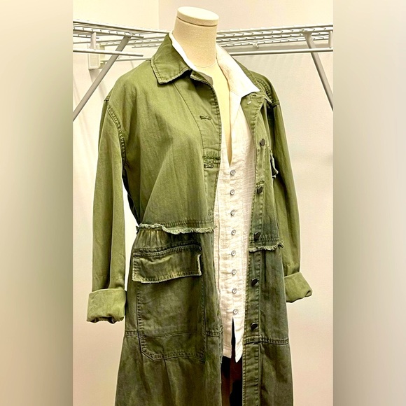 Free People Green Oversized Tiered Jacket - Picture 16 of 16